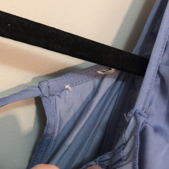 Free People Blue Want Your Love Mini Dress Flowy Reversible Smocked Large L - Picture 11 of 11